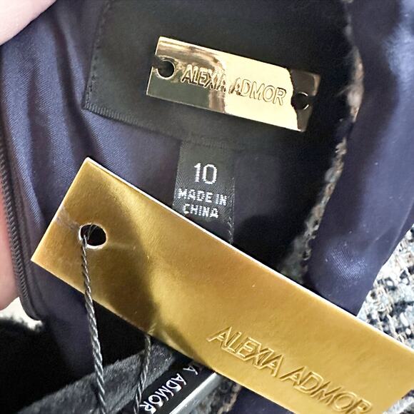 Alexia Admor Navy and White Tweed Mini Dress - Picture 14 of 16